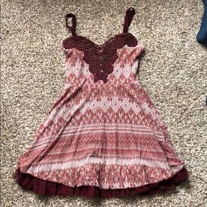 Sparkly red mini dress with removable straps